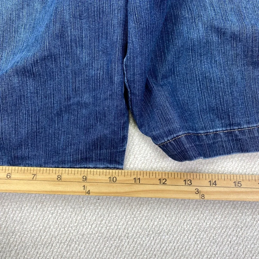 Gloria Vanderbilt Bermuda Shorts Womens 12 Blue Denim Lock Stitch Control DPF2